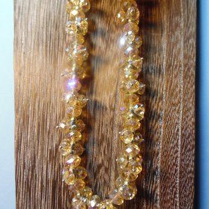 SPARKLING GOLD, CLEAR GLASS BEAD CHOKER/NECKLACE